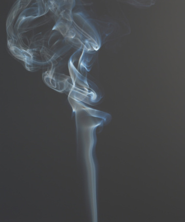 Smoke trails from a cigarette