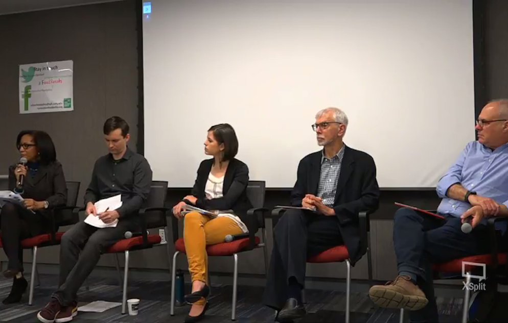 Nick Freudenberg and panelists at the CUNY Urban Food Policy Institute panel: Building a Food Movement in New York in the age of Trump