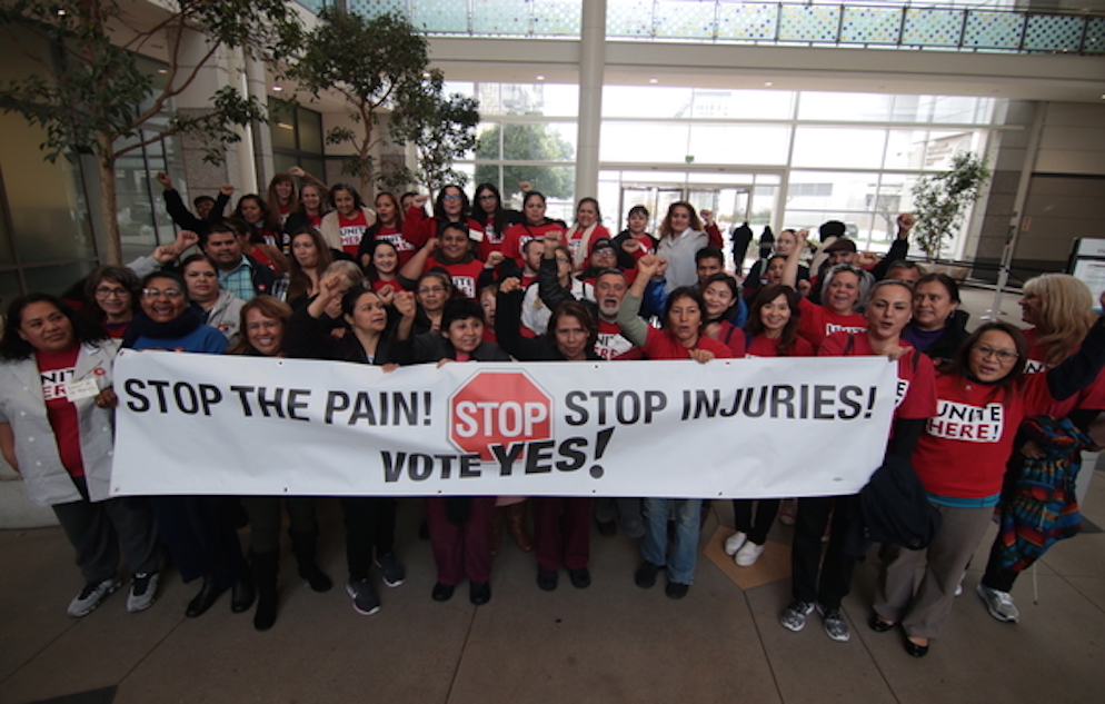 UNITE HERE! successfully drives policy change to reduce injuries among hospitality workers in California.
