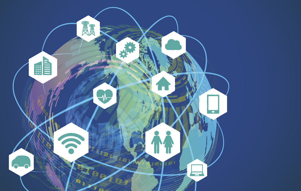 global network and internet of things, abstract illustration
