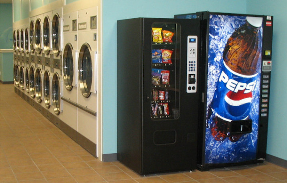 Vending machines at a laundromat