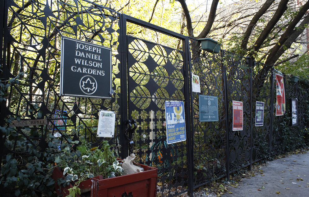 Entrance to the Joseph Daniel Wilson Gardens in Harlem