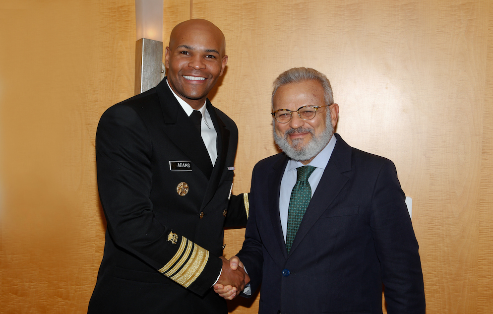 U.S. Surgeon General Jerome Adams with Dean Ayman El-Mohandes