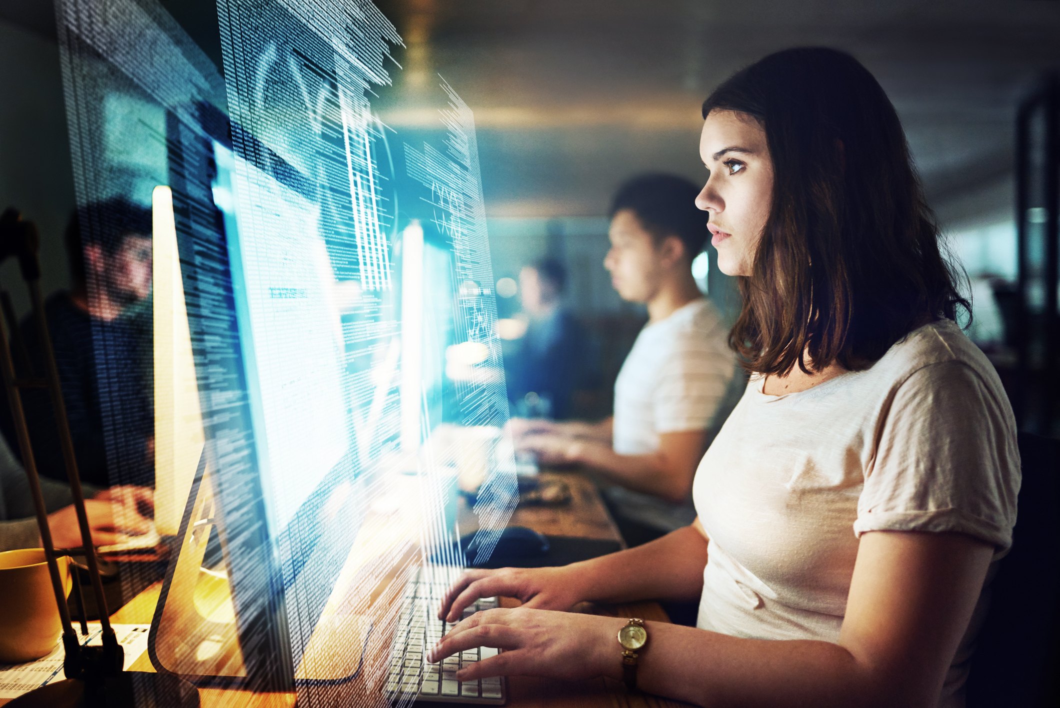 programmer working on a computer code