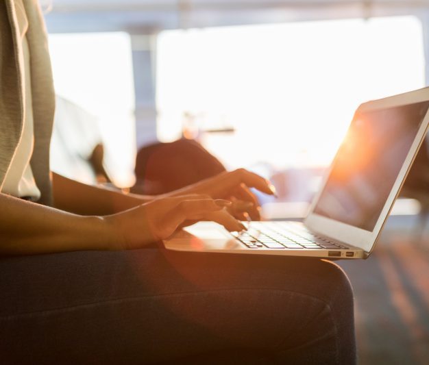 Woman using laptop