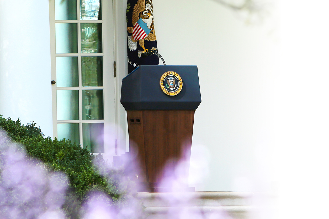 President's Podium at the White House
