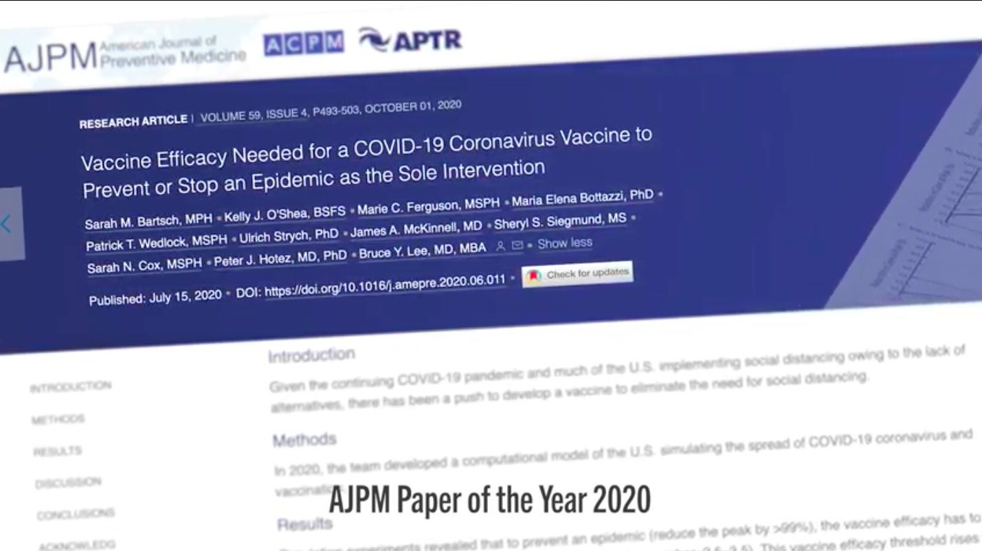 Screenshot showing the AJPM Paper of the Year