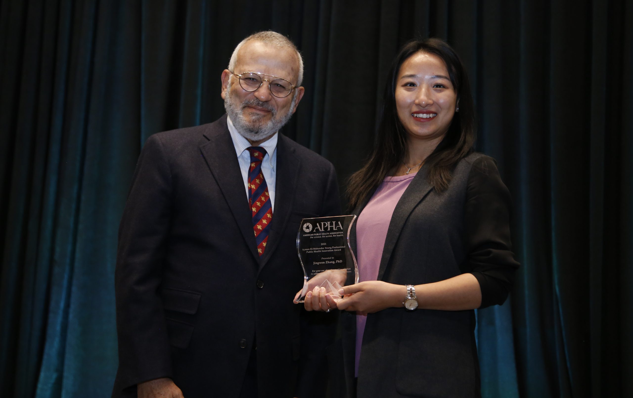 Dr Jingwen Zhang Presented With 2021 Ayman El Mohandes Young Professional Public Health
