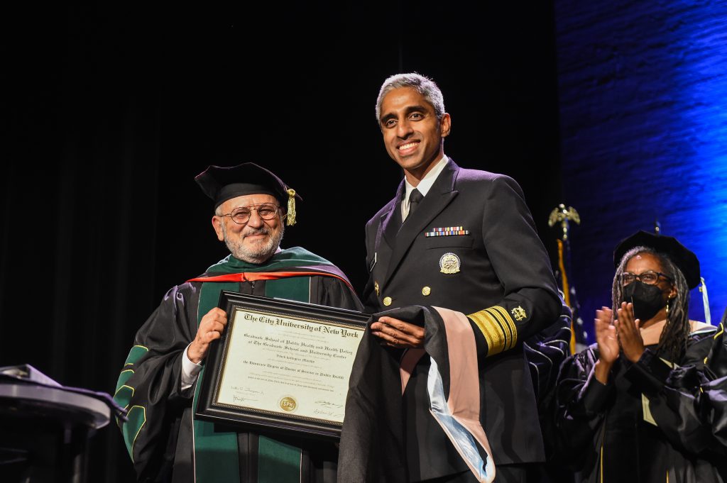 U.S. Surgeon General Vivek H. Murthy accepts the Honorary Doctor of Science in Public Health degree 