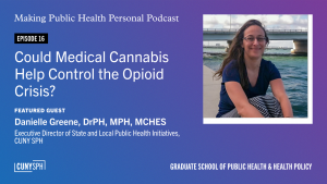 Making Public Health Personal Podcast # 16 Could Medical Cannabis Help Control the Opioid Crisis? Host Laura Meoli-Ferrigon speaks with Danielle Greene, DrPH, MPH, MCHES,