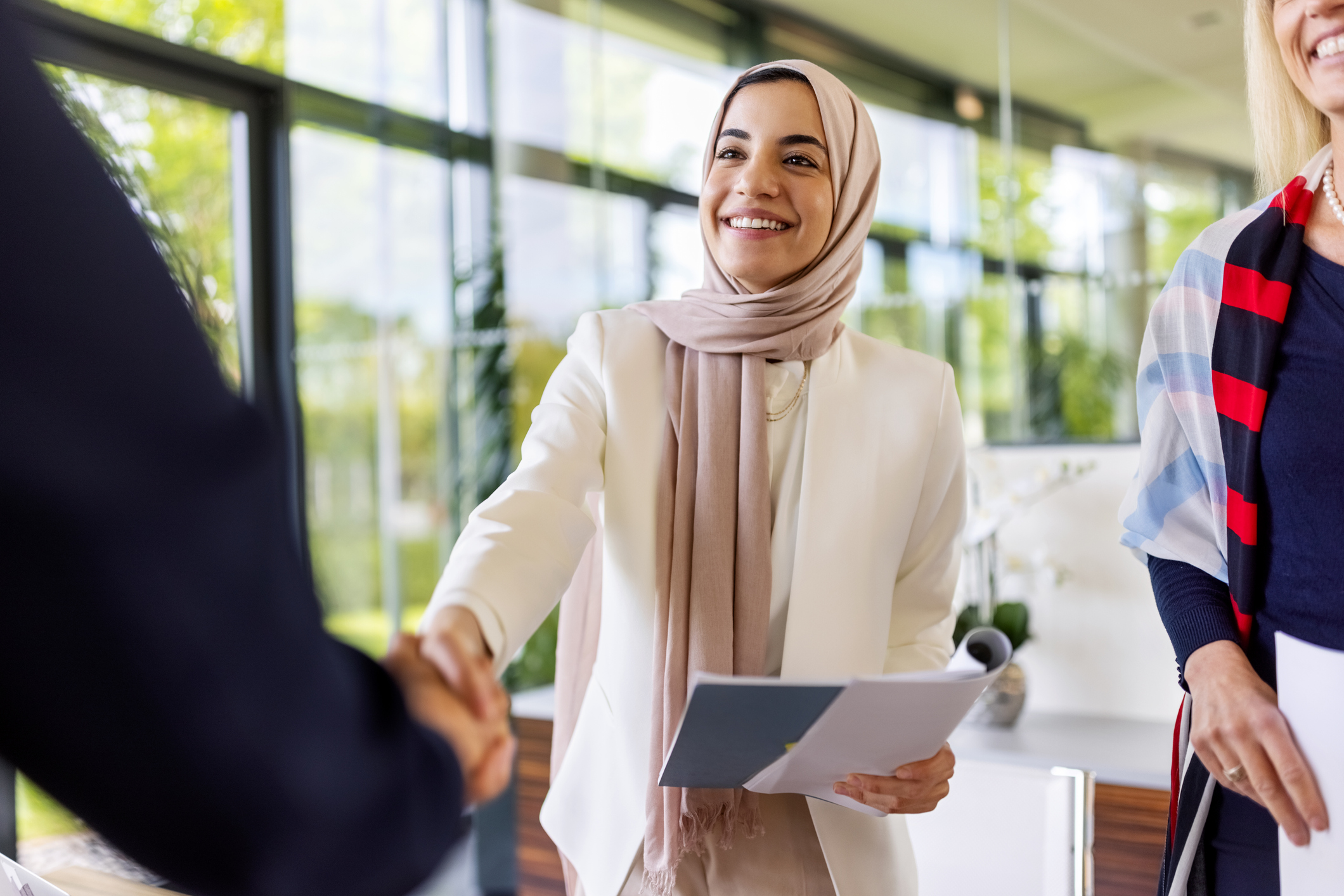 job candidate shaking hands