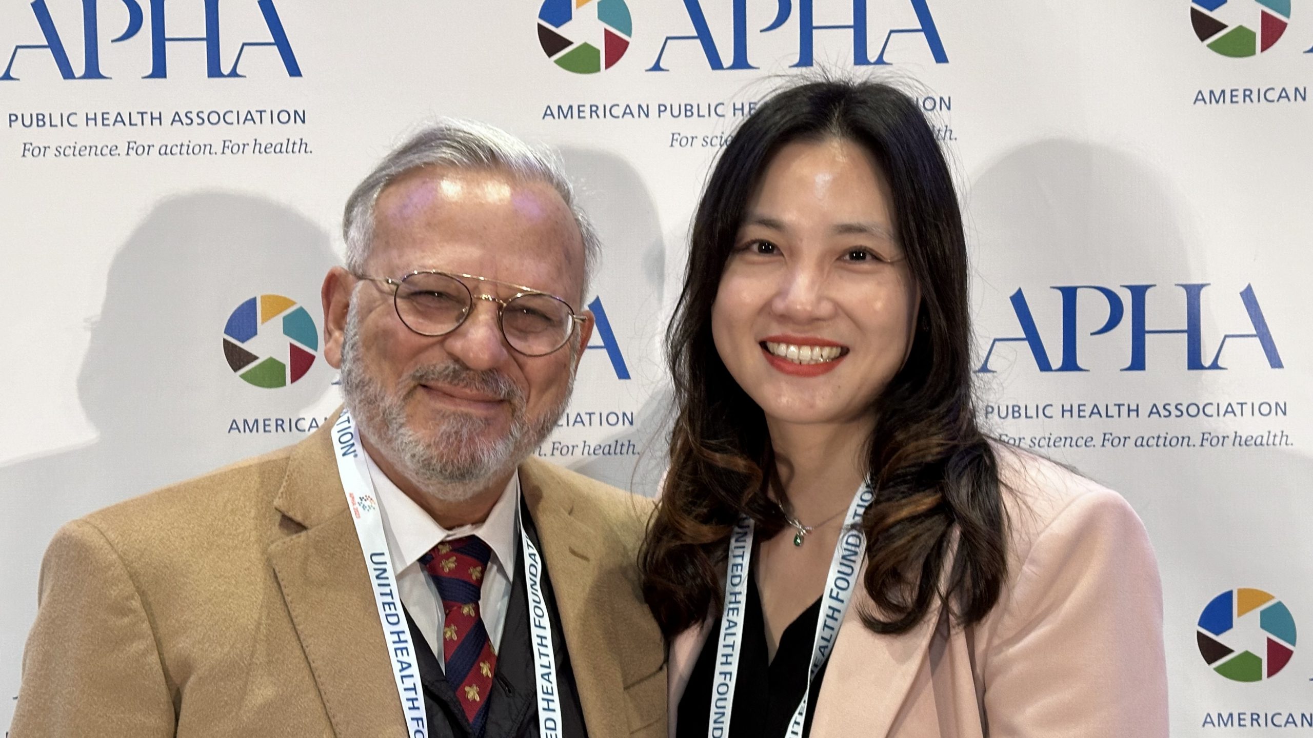 Dr. Wang with Dean El-Mohandes at APHA