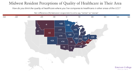 graphic showing midwesterners' perception of quality healthcare