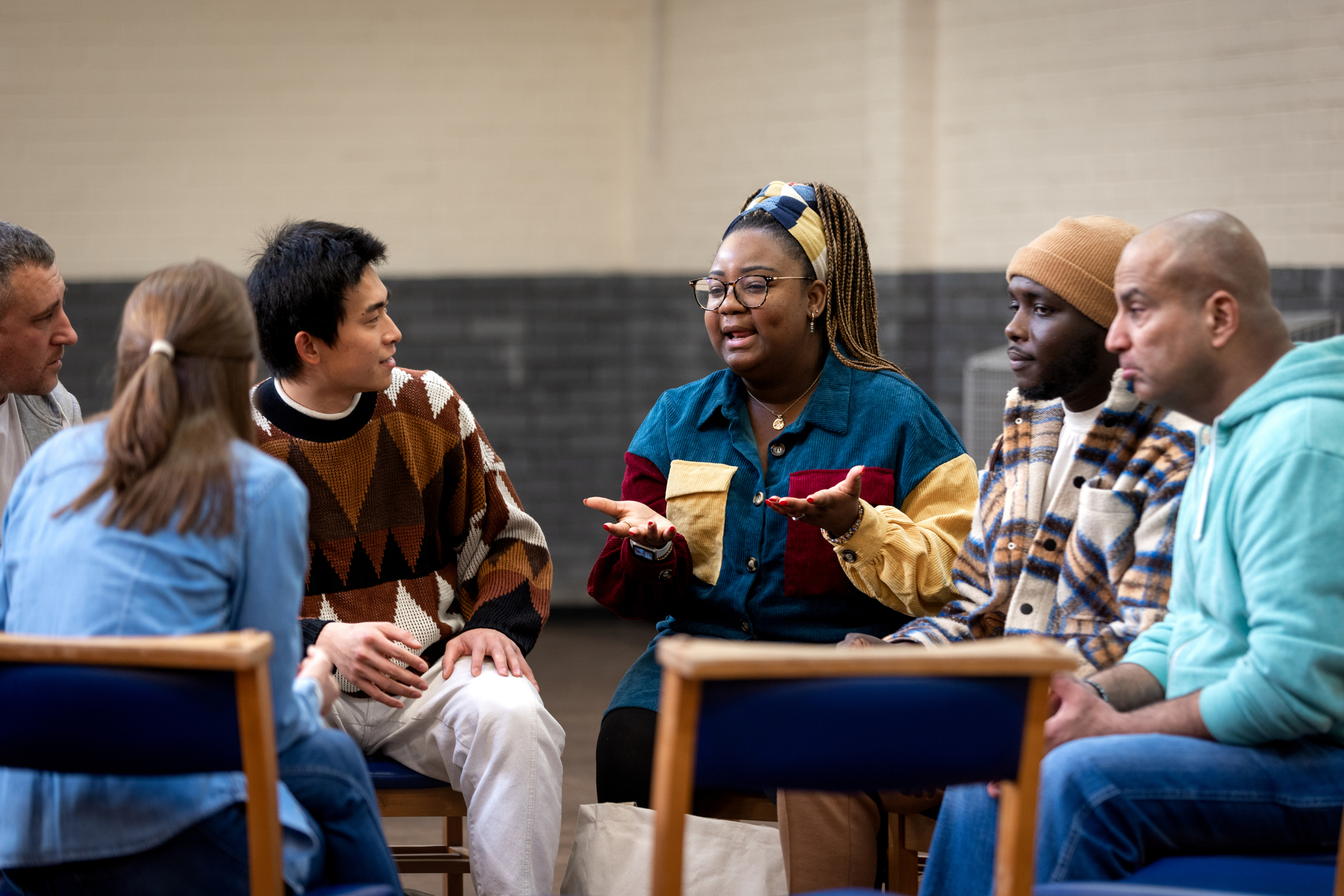 group discussion at community center