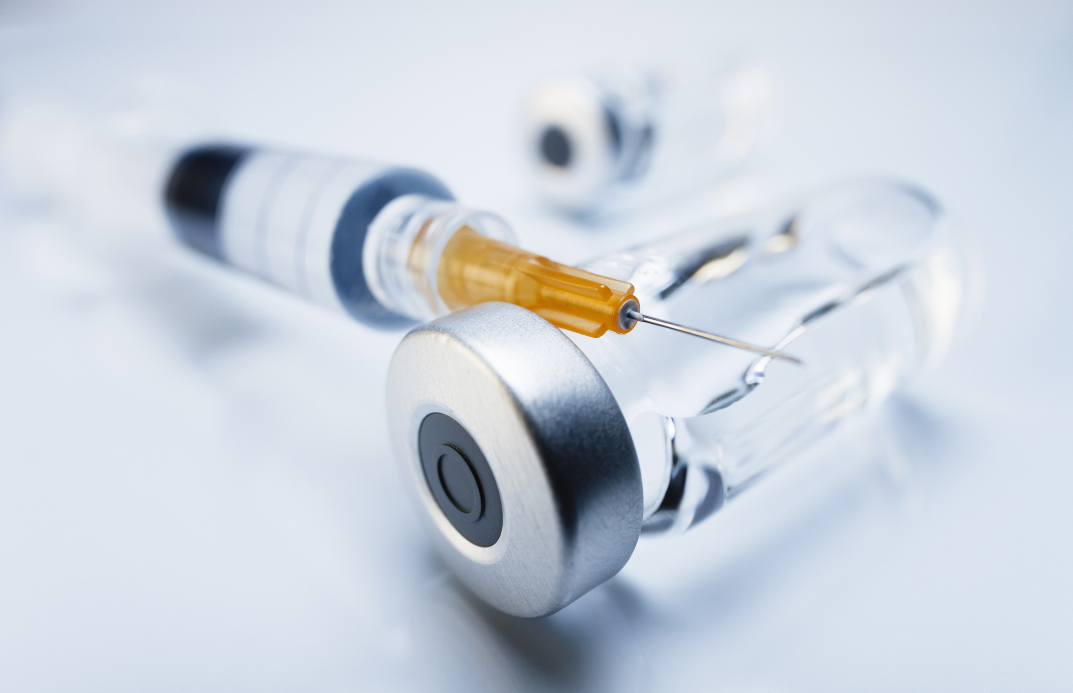 Injectable medications in sealed vials and a disposable plastic medical syringe