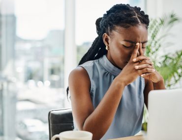 Stressed businesswoman