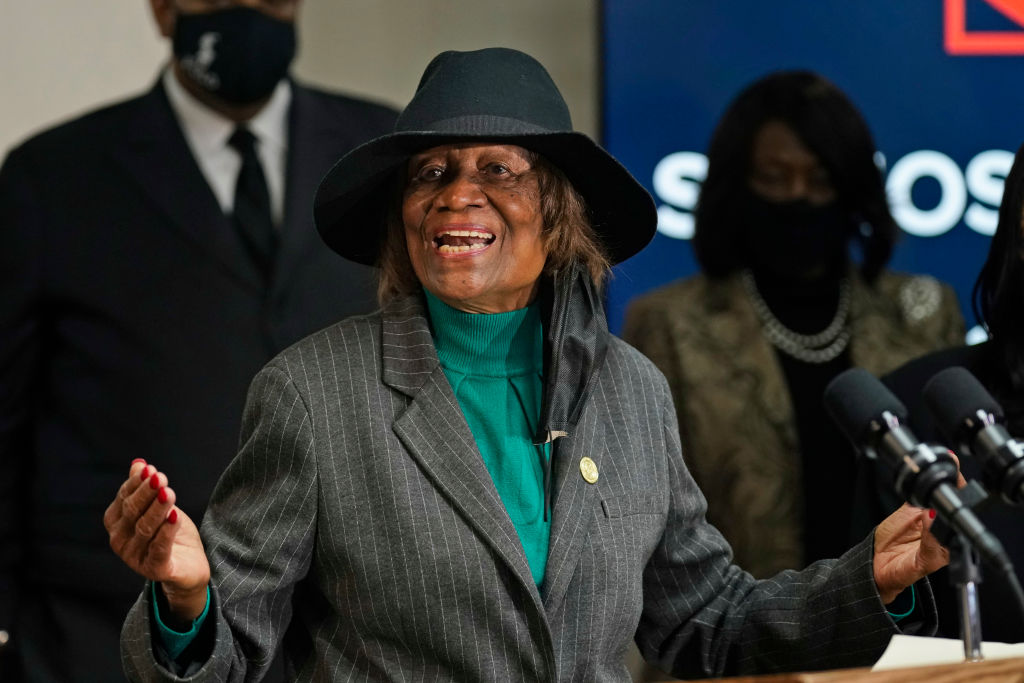Dr. Hazel Dukes at press conference