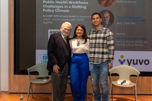 Dean Ayman El-Mohandes, Dr. Tina Shah, and Cesar Herrera