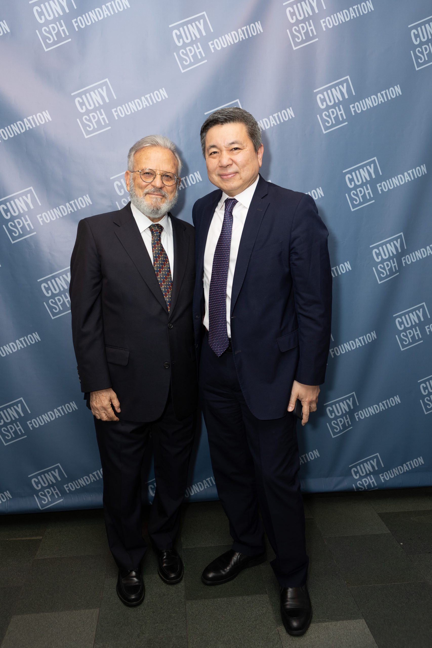 L to R: Ayman El-Mohandes, MBBCh, MD, MPH, FAAP, Dean of CUNY SPH with Kyu Rhee, MD, MPP, President & CEO of the National Association of Community Health Centers (NACHC), and recipient of the Chairman’s Award for Excellence in Public Health Philanthropy.