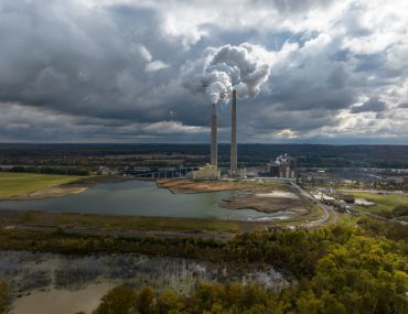 Aerial image of Kyger Creek coal fired power plant in Gallia County, Ohio