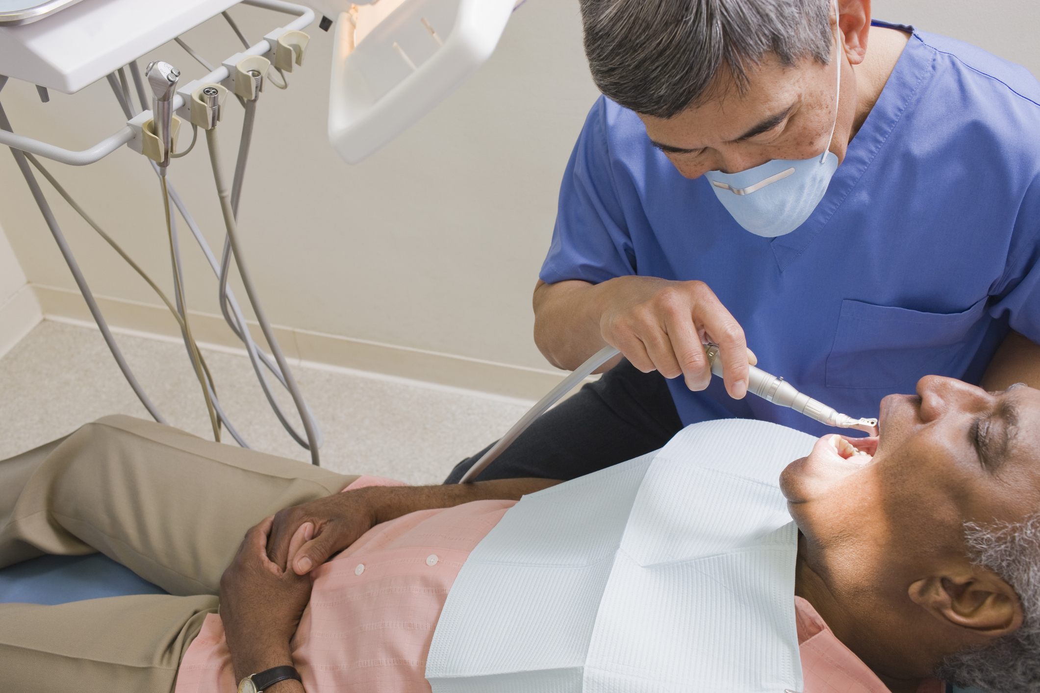 Man having dental exam