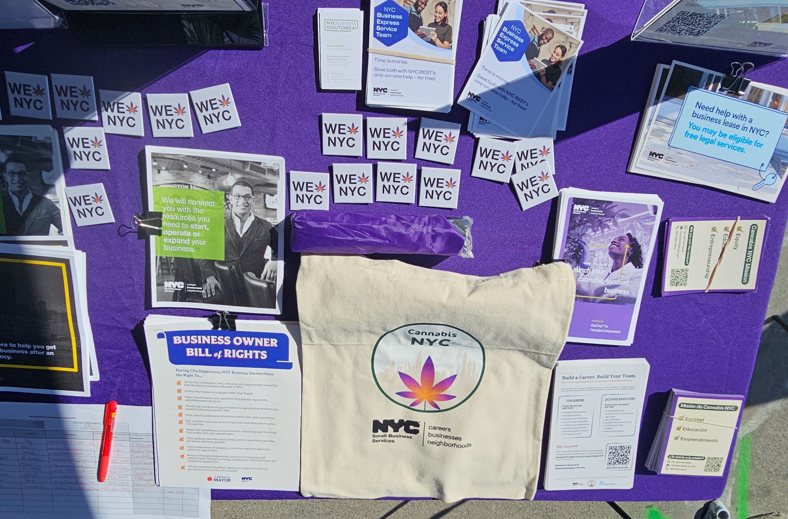 Table at Cannabis NYC event